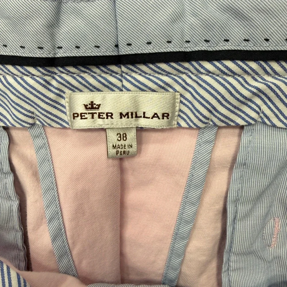 Peter Millar Crown Mens 38 Light Pink Flat Front Chino Shorts 9 Inch Inseam